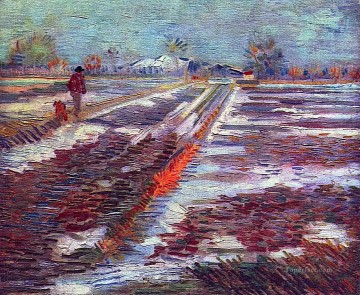  snow Oil Painting - Landscape with Snow Vincent van Gogh